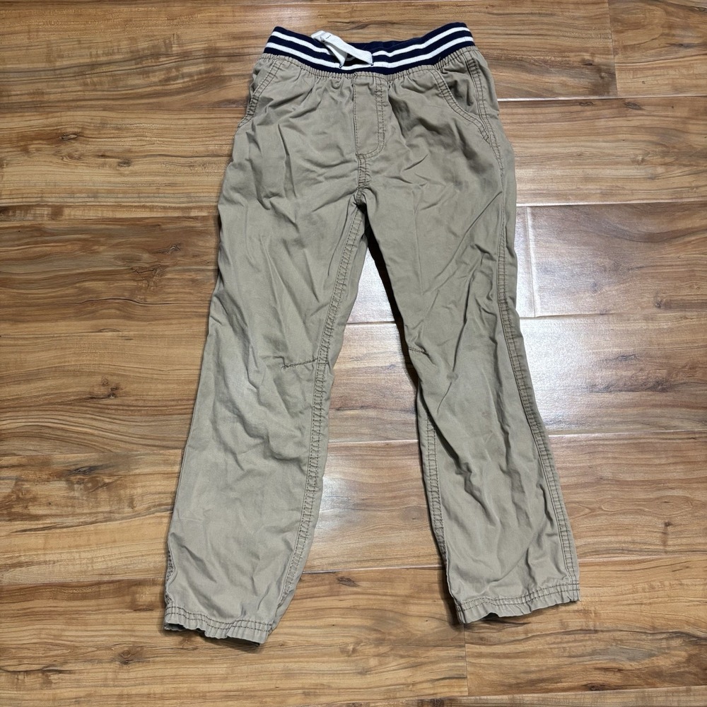 Carter's Kids Boys Sz 6‎ Brown Khakis Pull On Pants Functioning Drawstring